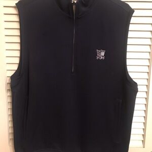 Mens Donald Ross Navy Quarter Zip Blue Golf Vest Medium with Logo M